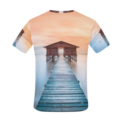 A wood building in Nagalang Labuan All Over Print T-Shirt for Men