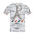 Flower Eiffel tower and post stamps All Over Print T-Shirt for Men