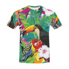 Tropical bird toucan parrot hoopoe and palm leaves All Over Print T-Shirt for Men