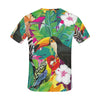 Tropical bird toucan parrot hoopoe and palm leaves All Over Print T-Shirt for Men
